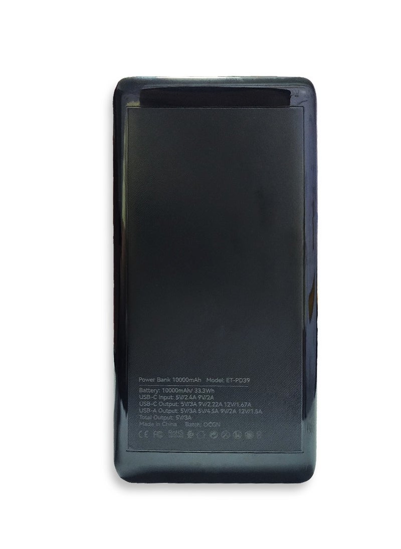 Earldom - Power Bank 10000mAh with USB Output Fast Charging ,  Black - PB39 - Image 1