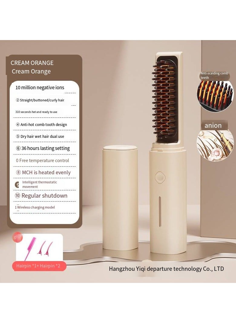 general Mini Ionic Straightening Comb – Travel-Friendly Straightener & Curler for Men/Women, Dual-Use Hair Styling Tool - Image 1