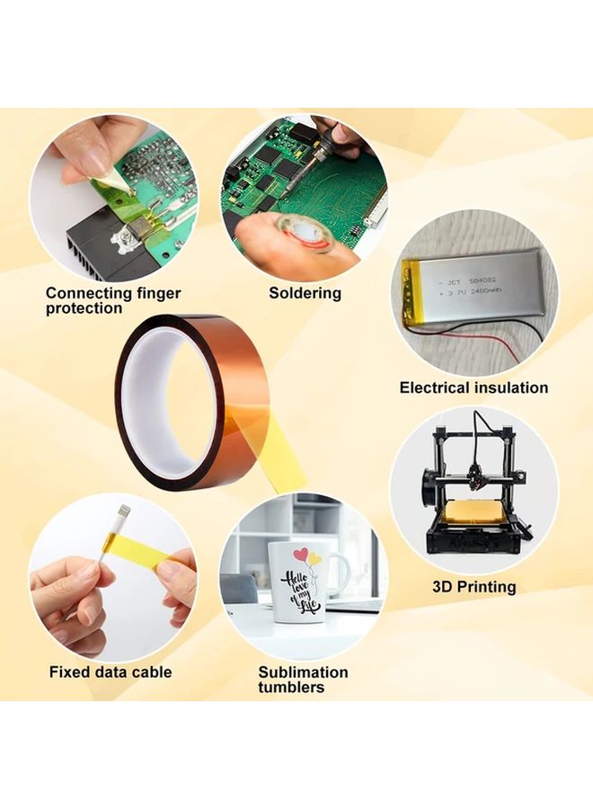 6 Sizes High Temperature Resistant Polyimide Tape 10m Each For PCB Circuit Board - Image 5