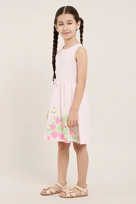 R&B Printed Sleeveless Fit & Flare Dress