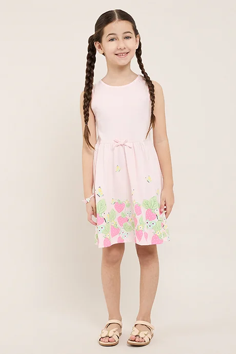 R&B Printed Sleeveless Fit & Flare Dress