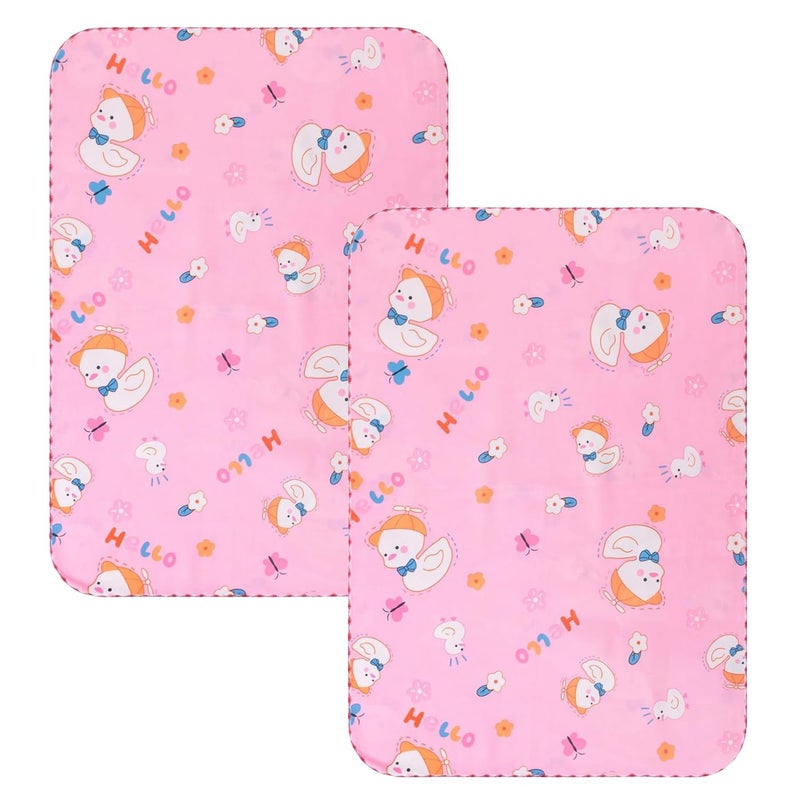 Kuber Industries Baby Waterproof matBed Protecter 50 x 70 CM-Pack of 2 (Pink) - Image 1