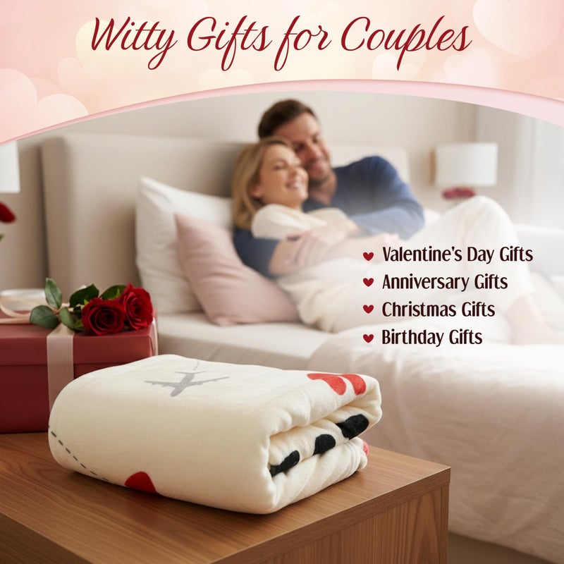 WRAPIX Anniversary Couple Gifts for Men Women - I Love You More Soft Fleece Throw Blanket 50x60 in - Anniversary Wedding Gifts for Him Her, Birthday Romantic Gift for Girlfriend Boyfriend Wife Husband - Image 5