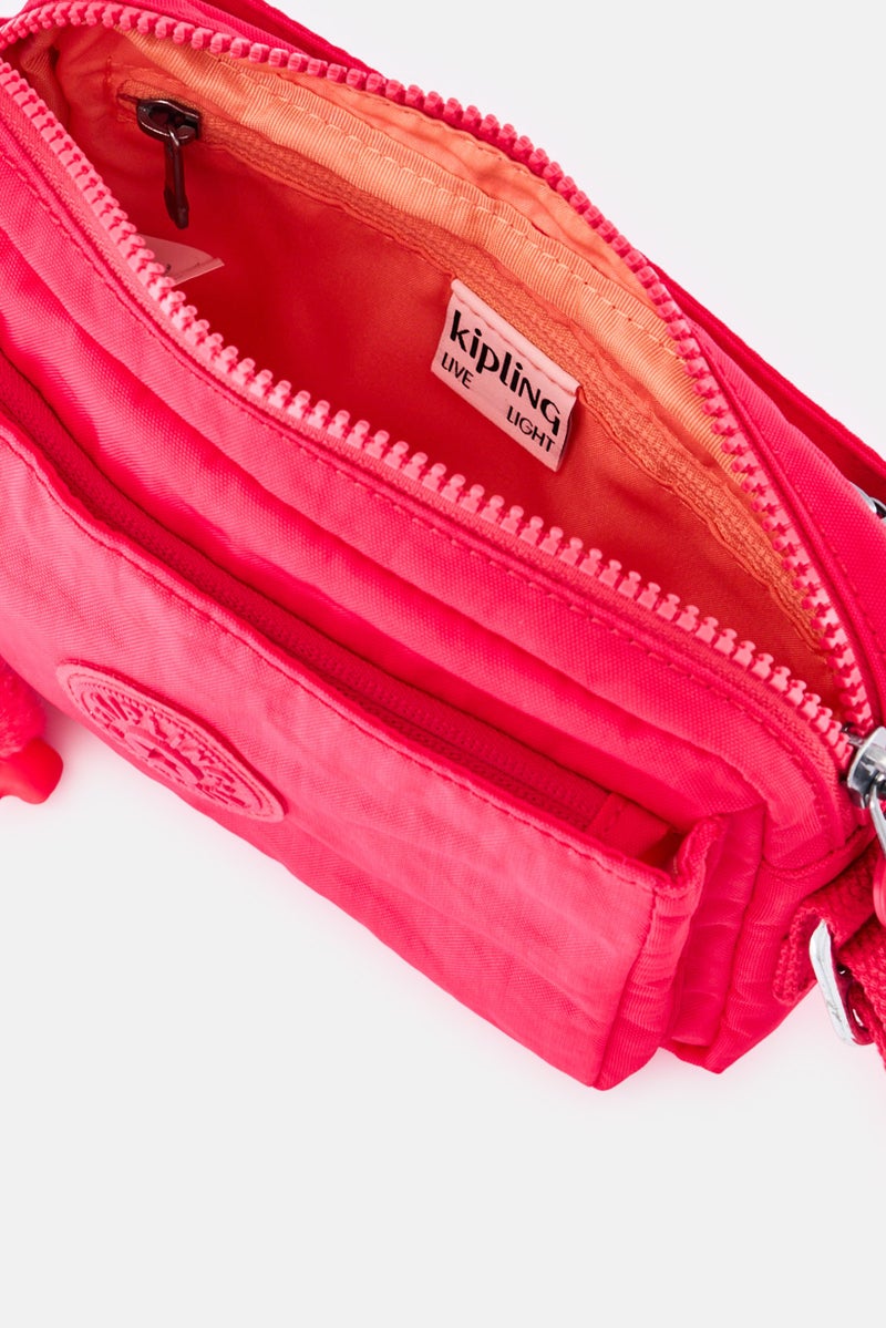 kipling Women Brand Logo Cross Body Bag, Magenta - Image 3