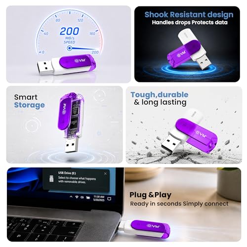EVM EnStick 128GB USB 3.2 Gen 1 High-Speed Pendrive | Superfast 200MB/s Read | Premium Durable Metal Body | Plug & Play Laptop Desktop Smart TV Car Stereo| 10 Years Warranty (EVMPDA3.2/128GB) - Image 2