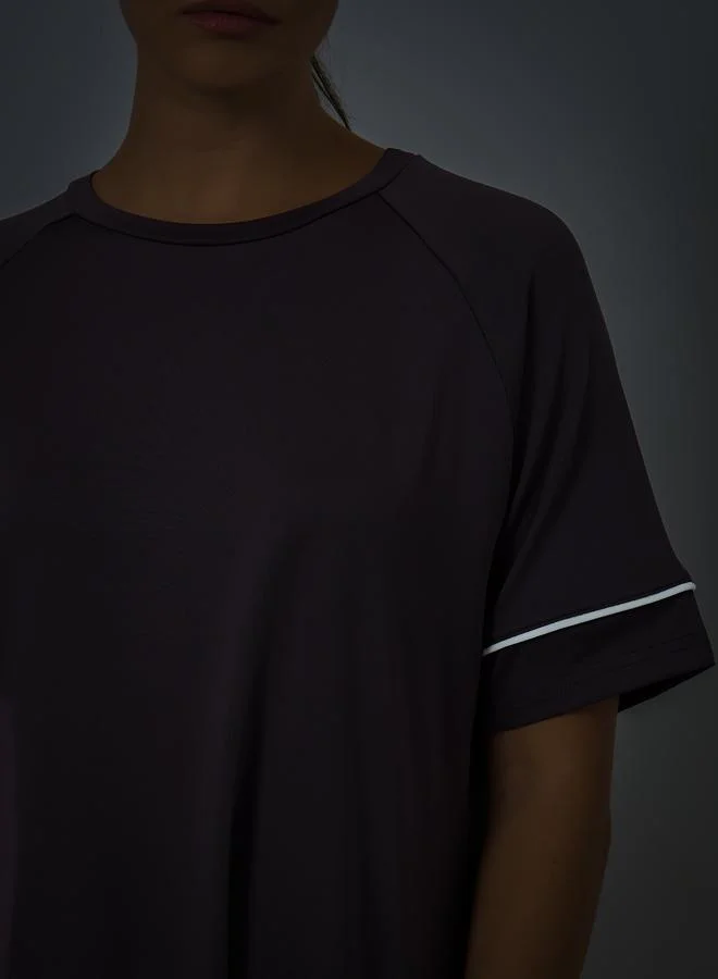 Styli Active Reflective Stripe Short Sleeves Top