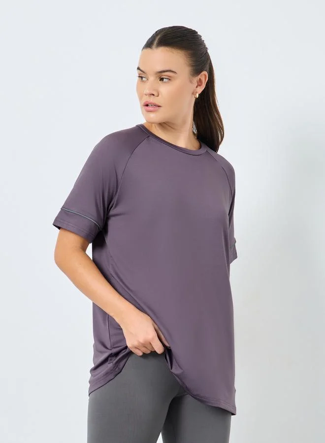 Styli Active Reflective Stripe Short Sleeves Top