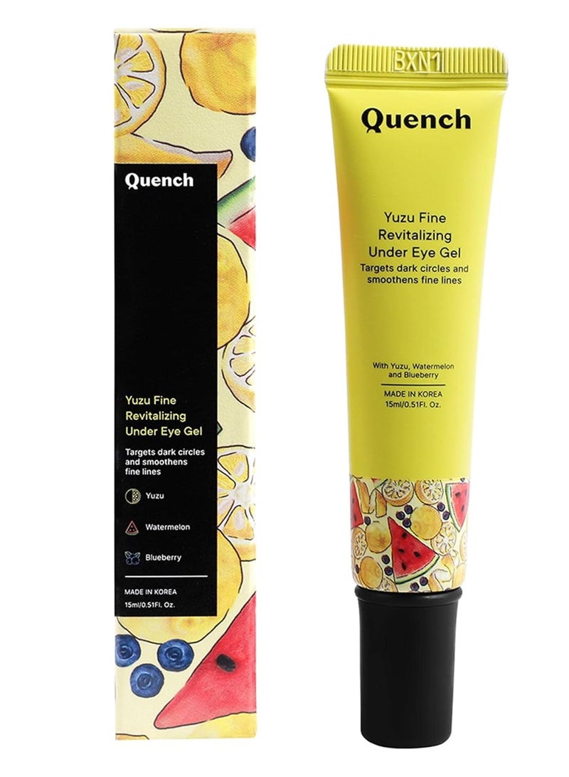 Quench BOTANICS Vitamin C Revitalizing Under Eye Gel with Yuzu Lemon Extracts | Instantly Brightens Under Eye | Reduces Dark Circles, Puffiness & Fine Lines | Made in Korea (15ml) - Image 1
