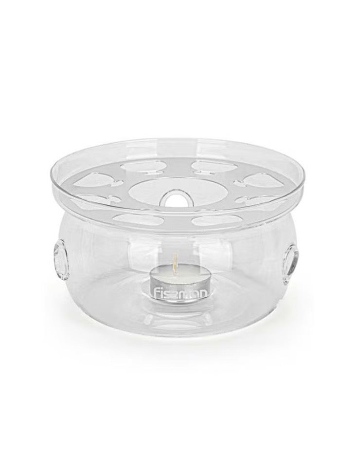 فيسمان وعاء تسخين الشاي مع شمعة من الزجاج المقاوم للحرارة شفاف - Image 1