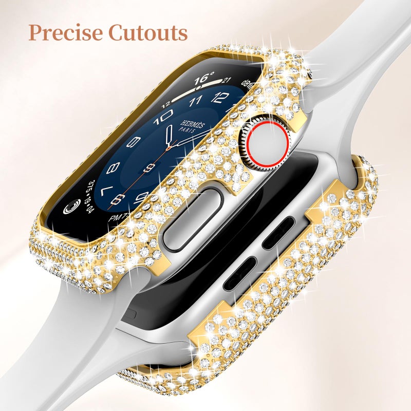 Mosonio Metal Case Cover Compatible with Apple Watch 40mm, Full Bling Metal Watch case 40mm for Women(WT:0.34oz), Shiny and Durable Protective Case Cover for iwatch Series 6 5 4 Se 40 mm (Gold,40mm) - Image 5