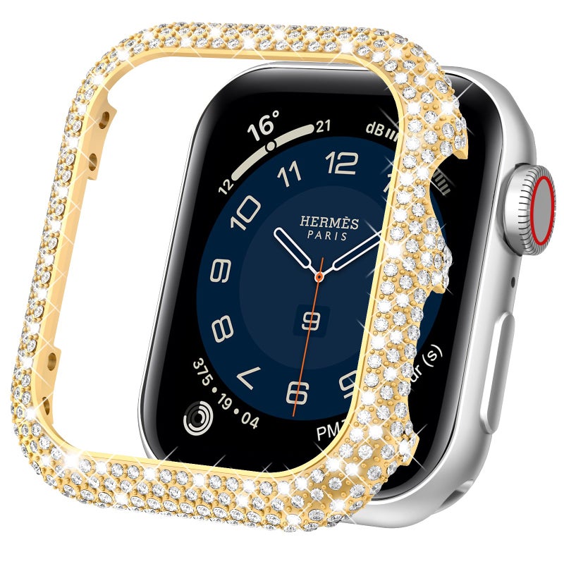 Mosonio Metal Case Cover Compatible with Apple Watch 40mm, Full Bling Metal Watch case 40mm for Women(WT:0.34oz), Shiny and Durable Protective Case Cover for iwatch Series 6 5 4 Se 40 mm (Gold,40mm) - Image 1