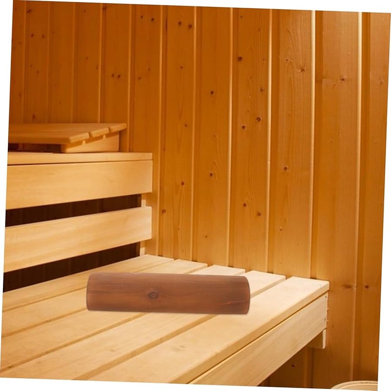 Solid Wood Neck Pillow Ergonomic Design for Cervical Support Relaxation Sauna Rooms Natural Material - Image 4