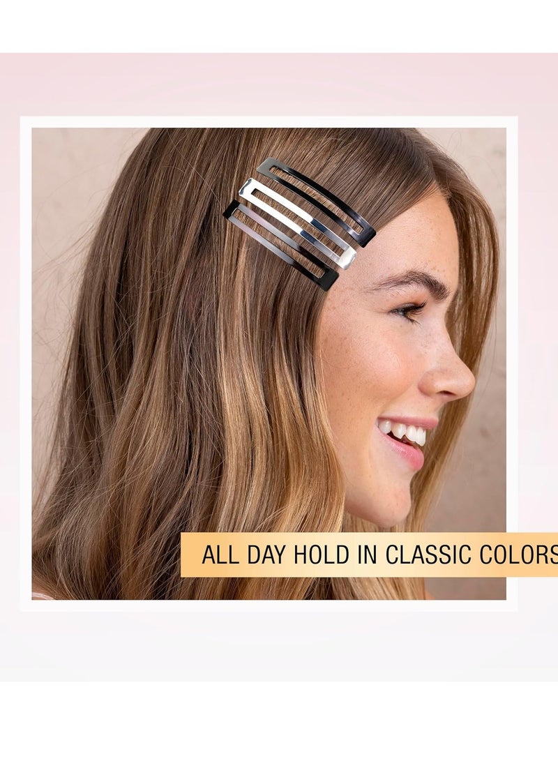 CONAIR Scunci by Conair No-Slip Grip Stay Tight Barrettes - hair barrettes for women - hair accessories for women - Assorted Neutral Metallic Colors - 6 Count - Image 4