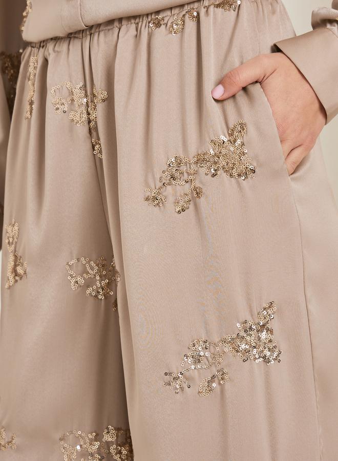 ستايلي بنطال مزين بأرجل واسعة - Image 4