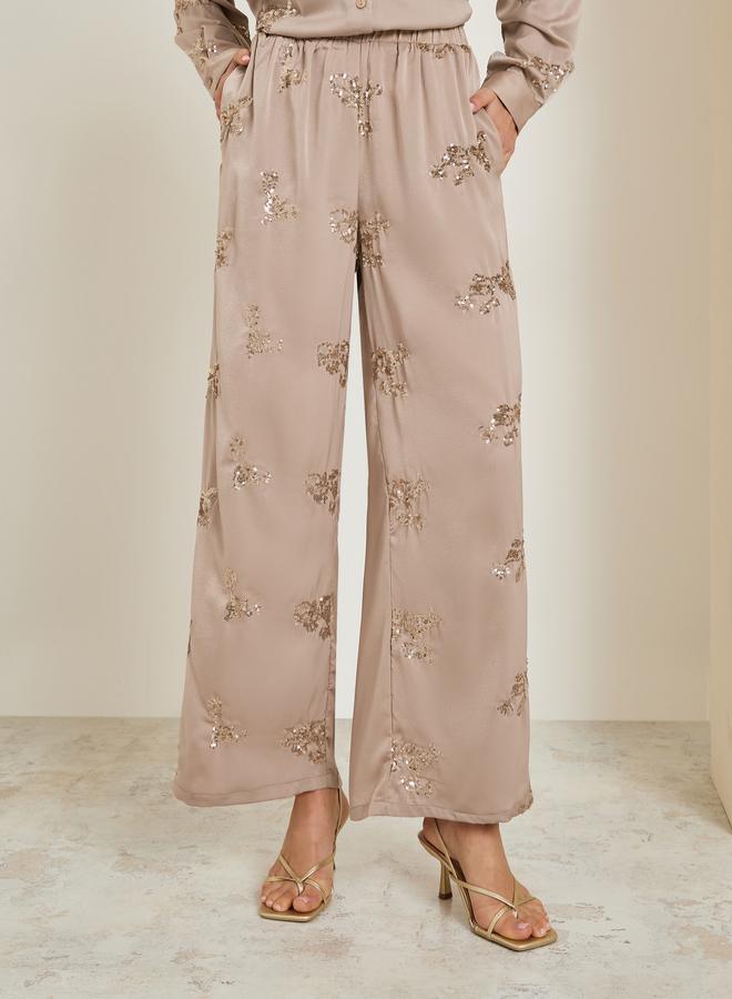 ستايلي بنطال مزين بأرجل واسعة - Image 2