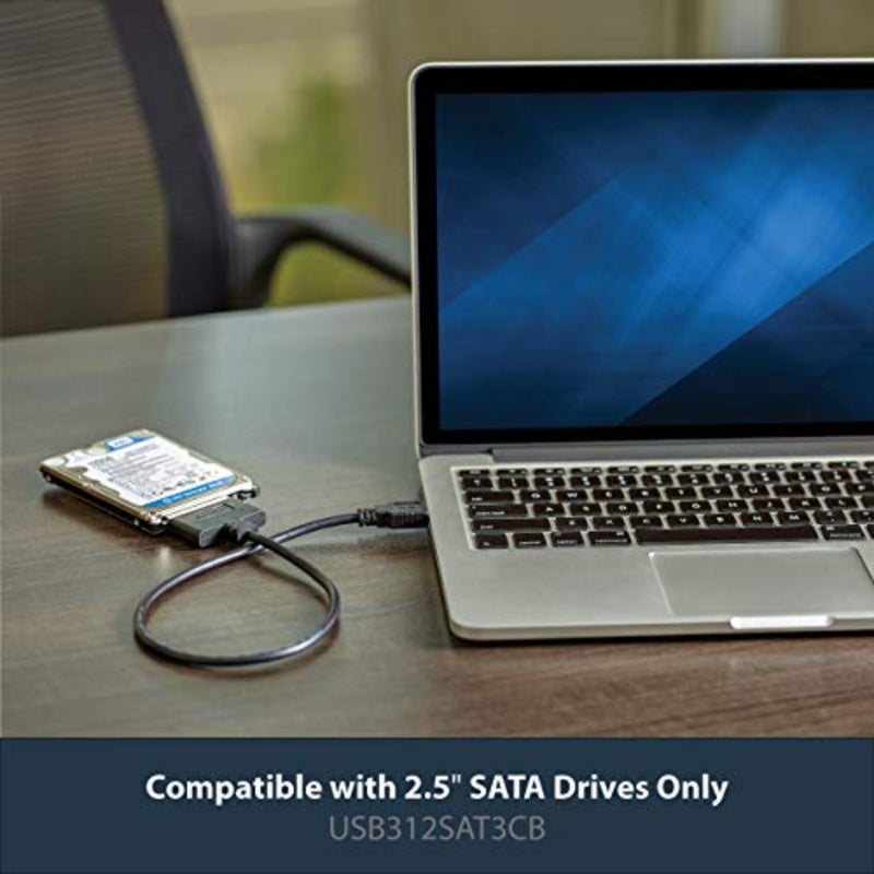 محول HDD/SSD خارجي لاستخدام الكمبيوتر المحمول، هيكل من سبائك الألومنيوم، لمسة نهائية سوداء، سرعة USB 3.1 Gen 2 بسرعة 10 جيجابت في الثانية مع دعم UASP - Image 2