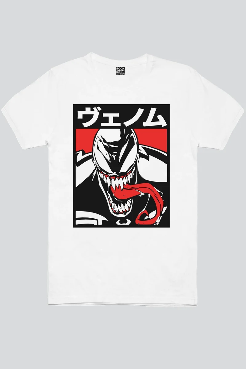 Rock&Roll Long Tongue White Short Sleeve Women's T-Shirt