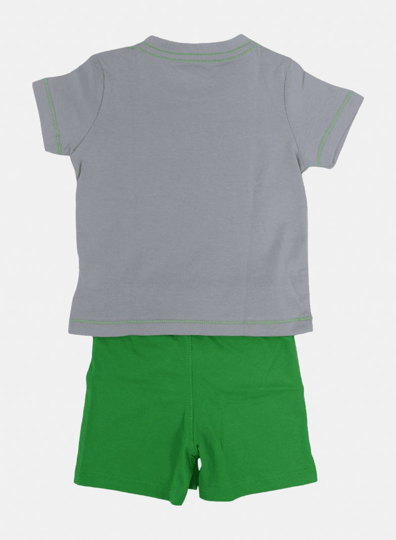 Baby Boys Cotton Pajama – Grey with Mickey Mouse Print - Image 2