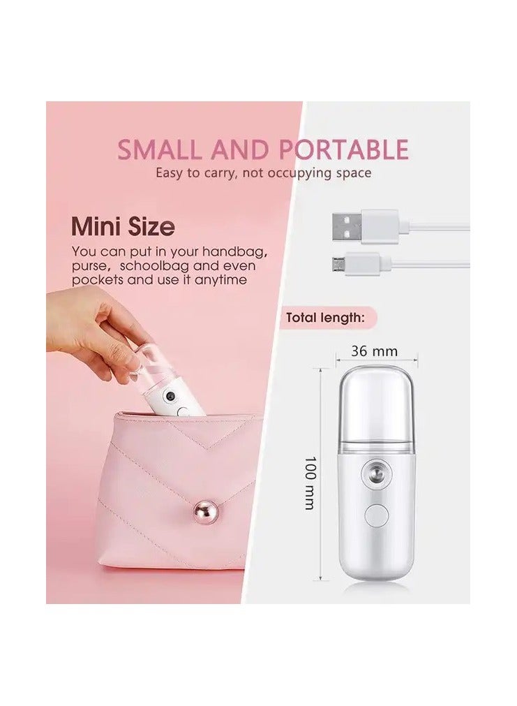 Portable Nano Mist Sprayer for Moisturizing & Hydrating Facial Makeup, Skin Care, Eyelash Extensions - White - Image 5