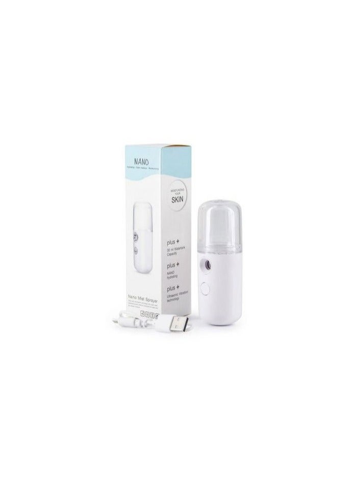 Portable Nano Mist Sprayer for Moisturizing & Hydrating Facial Makeup, Skin Care, Eyelash Extensions - White - Image 2