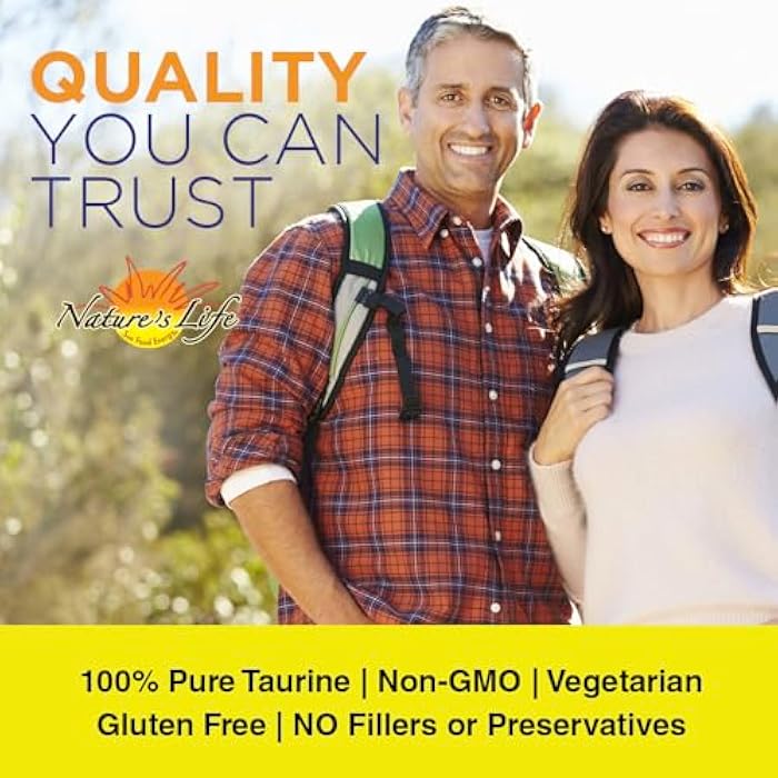 Nature's Life Pure Taurine Powder, Unflavored | Sulfur-Bearing Amino Acid for Healthy Cardiovascular & Nerve Function Support | 335g, 1000mg/serving - Image 3