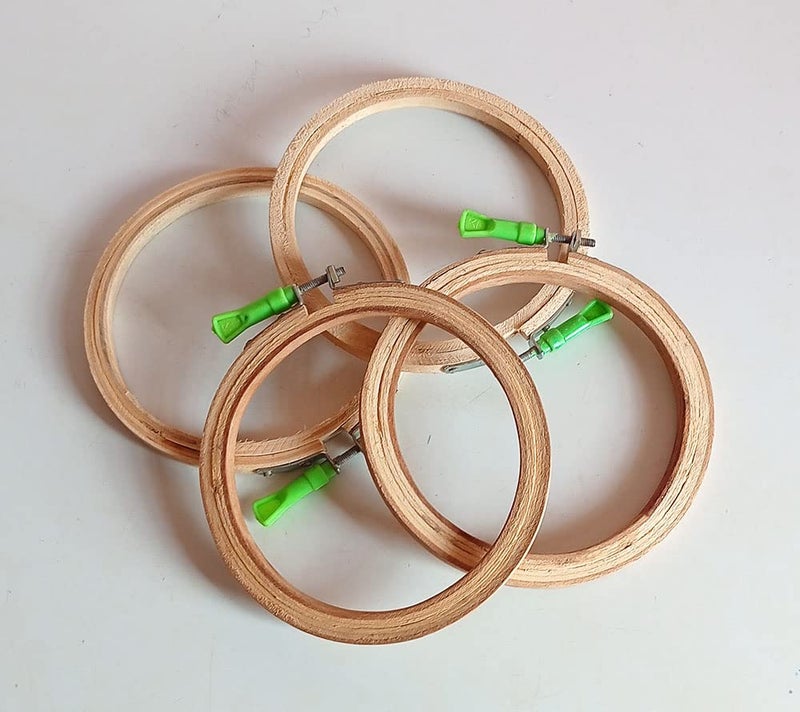 Wooden Embroidery Hoop Ring Frame 4 Pcs 8 inch  - Image 1