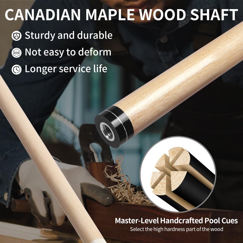 LOTKEY Pool Cue Sticks for Adults,Super Straightened Up 58'' 18 19 20 21 oz Billiard Cues Canadian Maple Tacos De Billar Profesional Set of 4/3/2/1 House Bar Pool Que Table Beginner Pool Queue - Image 3