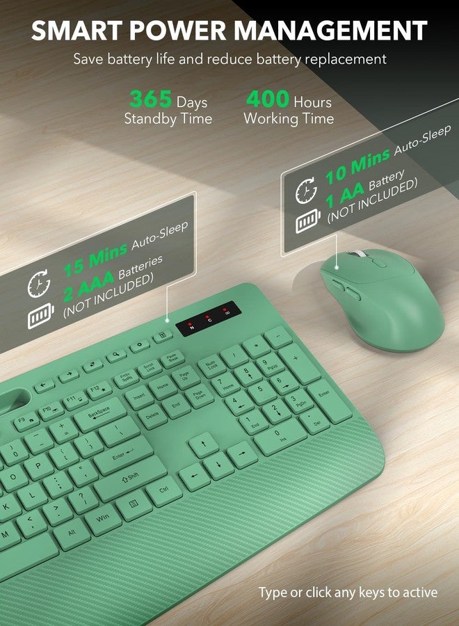 Trueque Wireless Keyboard and Mouse Combo - Full-Sized Ergonomic Keyboards with Wrist Rest, Phone Holder, Sleep Mode, Silent 2.4GHz Cordless Combo for Computer, Laptop, PC, Mac, Windows -Trueque - Image 5