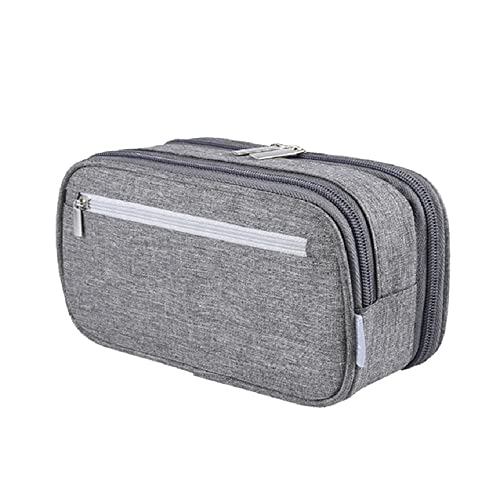 Chelory Large Capacity Pencil Case Big Pencil Bag Pouch High Storage 3 Compartments Pen Marker Holder Cases Office Stationery Organizer Supplies Makeup Bag Men Women, Gray - Image 5