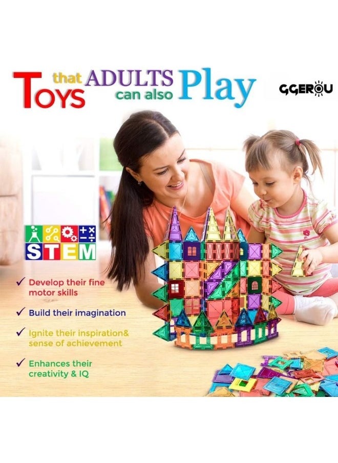 GGEROU Magnetic 3D Building Blocks,Magnet Building Tiles for Kids Toddlers,Educational Magnetic Stem Toys Construction Playboards  - Image 3