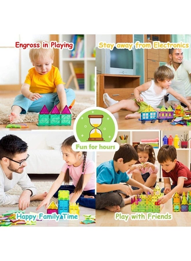 GGEROU Magnetic 3D Building Blocks,Magnet Building Tiles for Kids Toddlers,Educational Magnetic Stem Toys Construction Playboards  - Image 2