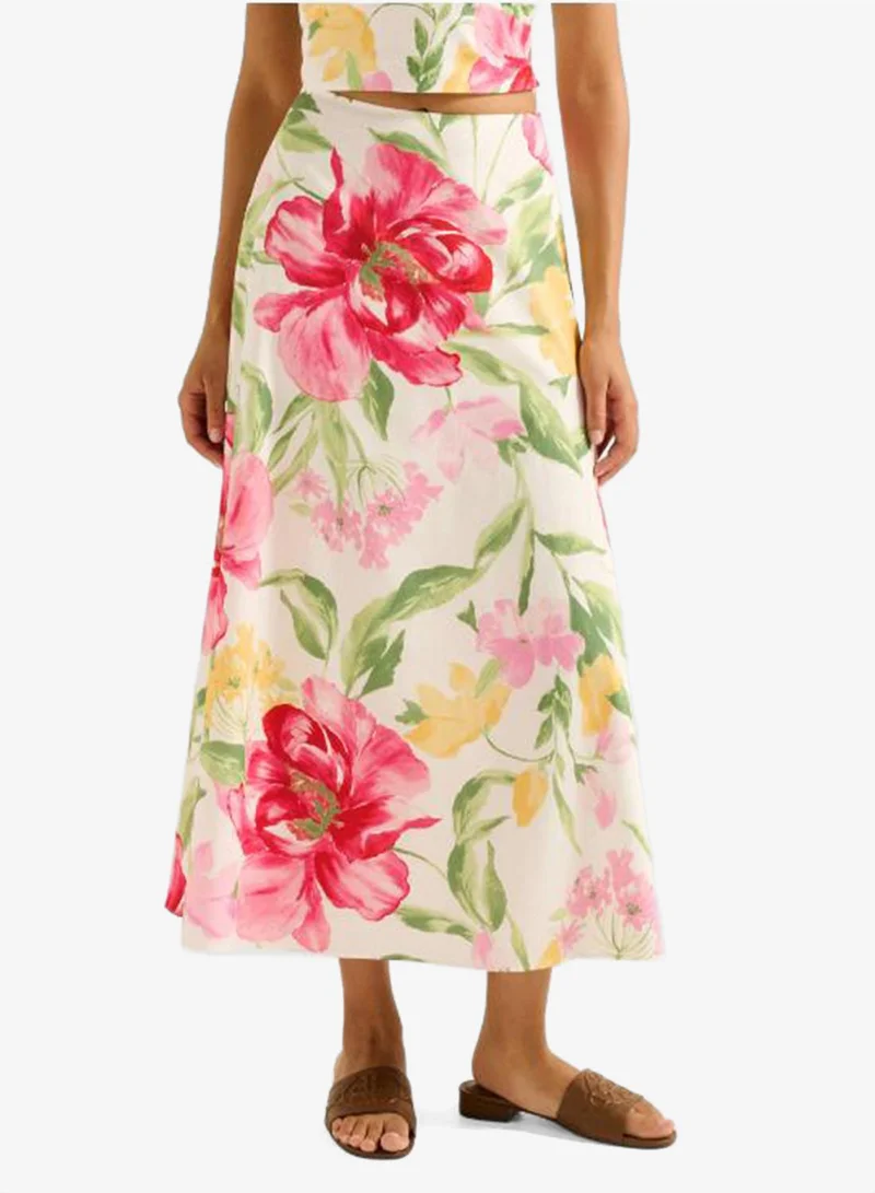 Talia Printed Aline Midi Skirt