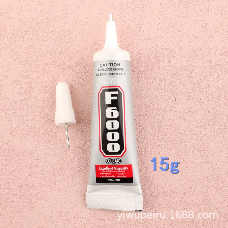 Generic AB glue toothpaste glue rhinestone mobile phone shell jewelry glue screen repair rhinestone diy handmade jewelry glue 19#15ml light gray/needle (F6000) 