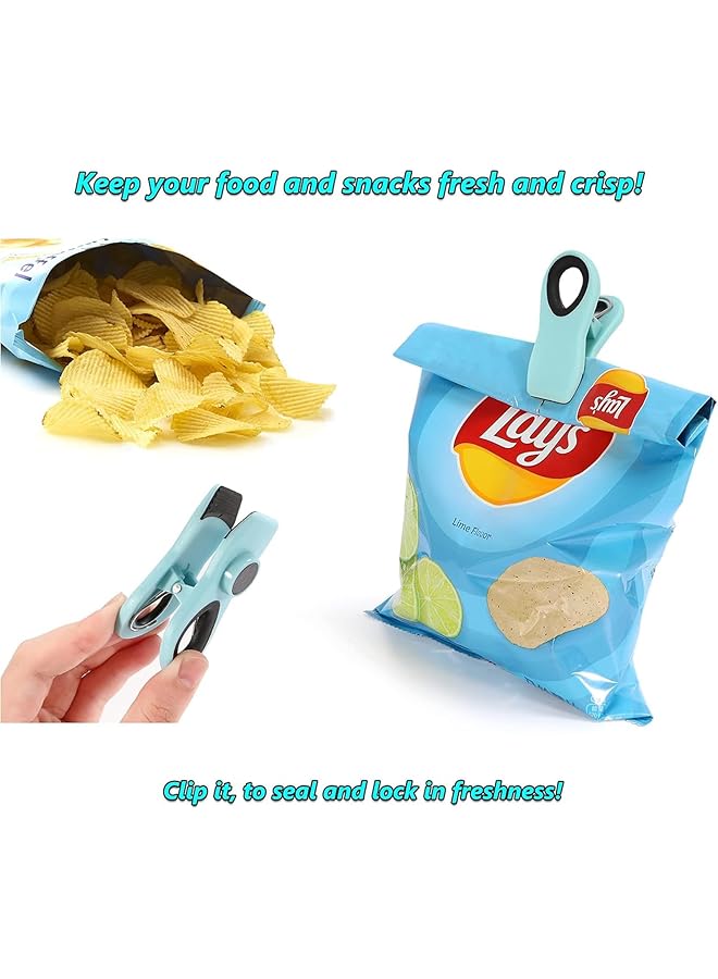 erorex 10 Pcs Magnetic Clips Chip Clips Bag Clips For Food Packages Snack Sealing Clips With Air Tight Seal - Image 4