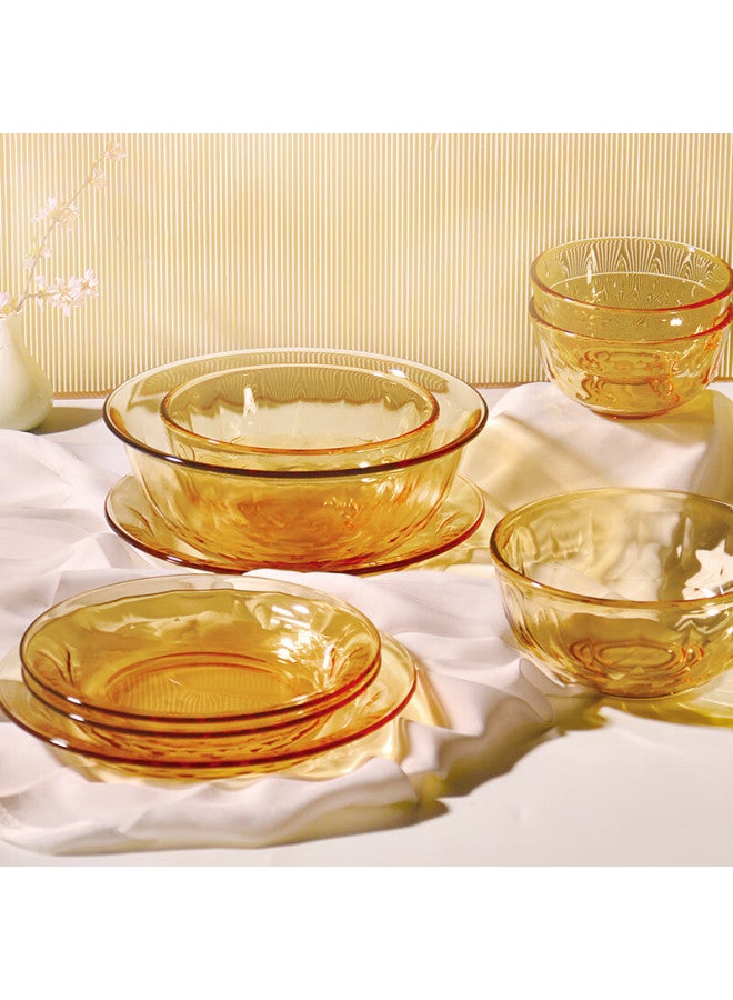 Scybe Glass Bowls, Heat-resistant Glass Bowls For Home Use, Suitable For Rice, Noodles, Salad, And Soup, Los Diamond Pattern, 17cm, Set Of 2 - Image 4