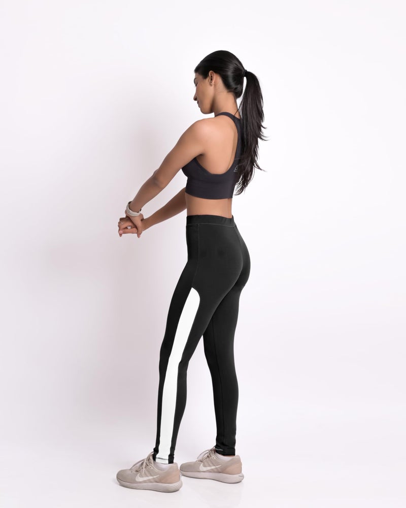 Mehrang Women's Stretch Fit Yoga Mid Rise Pants, Track Pants Stretchable Gym Legging Tights (Small, Black) - Image 3