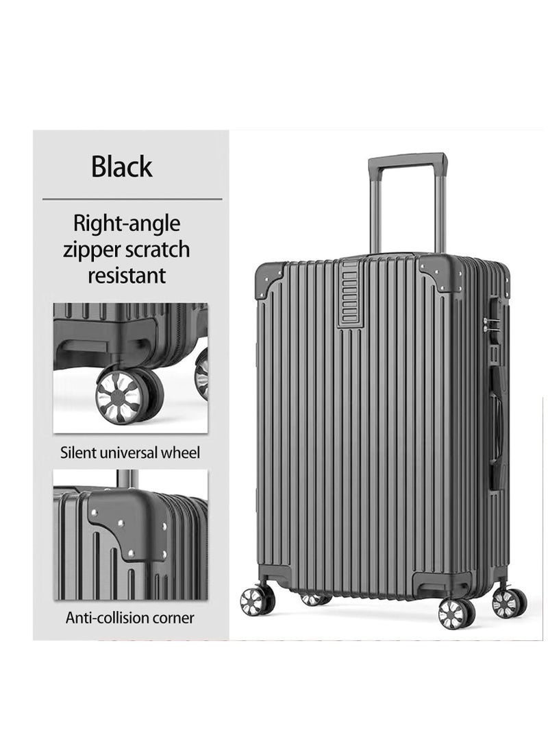 ويمارت مجموعة حقائب سفر مكونة من 3 قطع (20/24/28) بوصة مع عجلات عالمية مصنوعة من مادة البولي كربونات والبلاستيك الصلب المتين ABS بسعر مخفض (أسود) - Image 2
