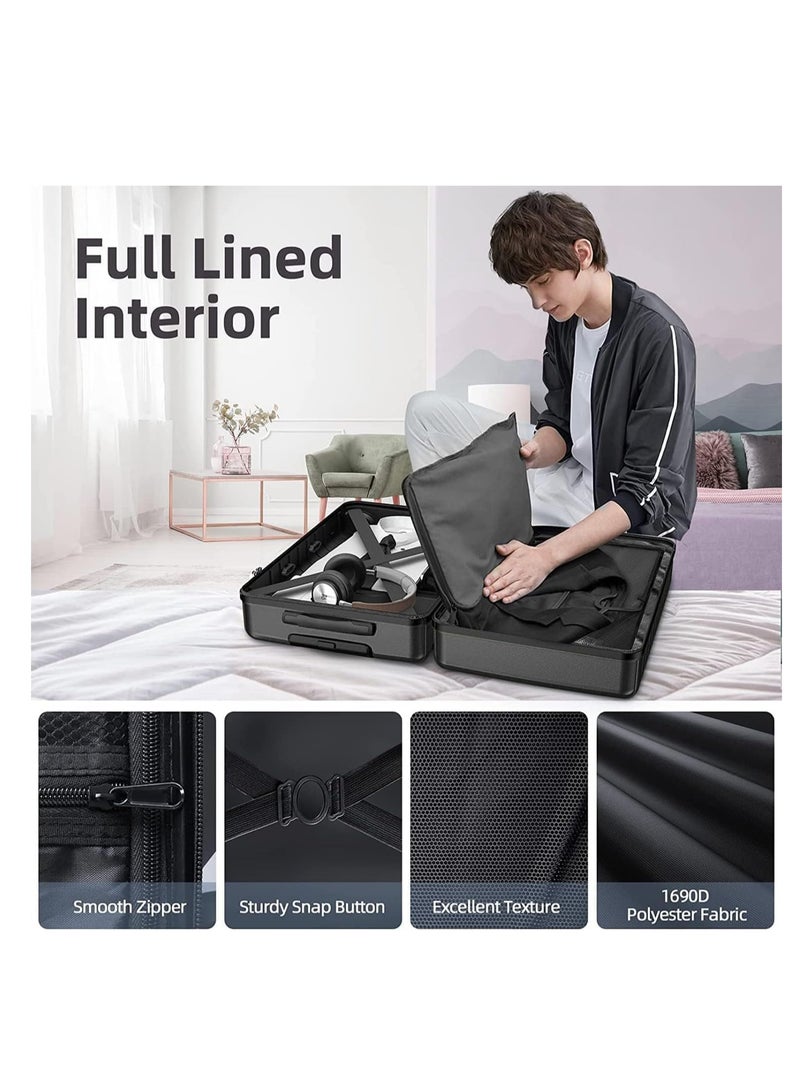 ويمارت مجموعة حقائب سفر مكونة من 3 قطع (20/24/28) بوصة مع عجلات عالمية مصنوعة من مادة البولي كربونات والبلاستيك الصلب المتين ABS بسعر مخفض (أسود) - Image 4