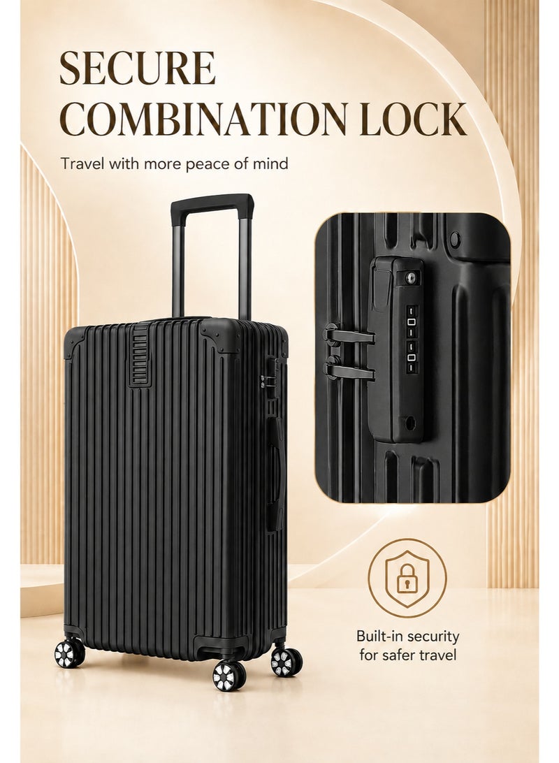 WEMART Luggage Set, 3-piece (20/24/28)" Suitcases with Universal Wheels PC+ABS Durable Hardshell Luggage Clearance Price (black) - Image 2