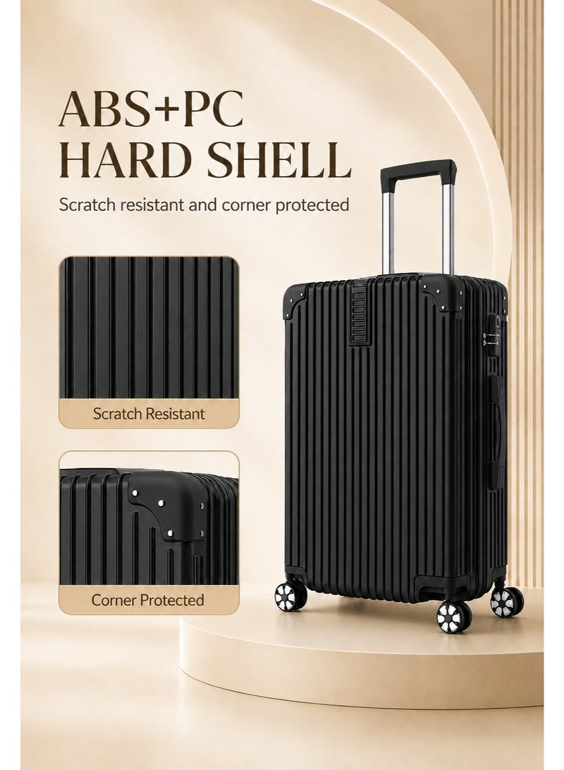 WEMART Luggage Set, 3-piece (20/24/28)" Suitcases with Universal Wheels PC+ABS Durable Hardshell Luggage Clearance Price (black) - Image 5