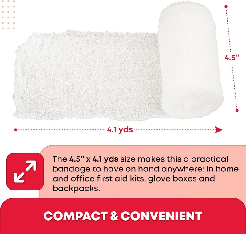 Ever Ready First Aid Sterile Krinkle Kerlix Type 4 12 x 41 Yds Latex Free 6 PLY Gauze Bandage Roll  24 Count - Image 2