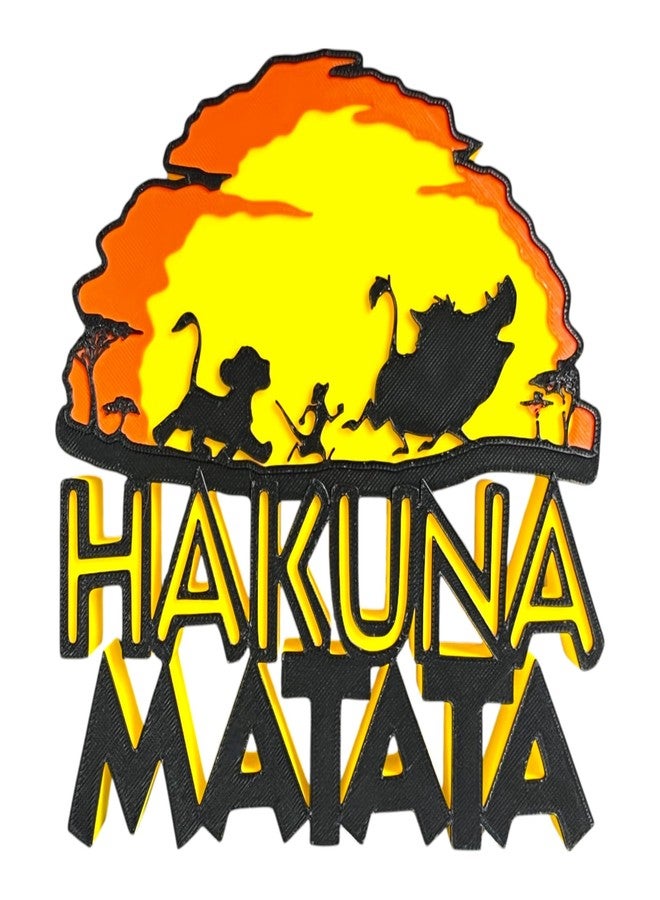 HOBIGO 3D Hakuna Matata Lion King Theme Table Top | Dsney Inspired Desk Showpiece | Simba Timon Pumbaa Logo Decor for Kids & Lion King Fans - Image 5