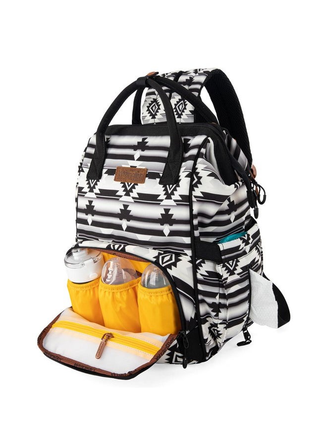Wrangler Wrangler Aztec Backpack Organized Daypack Travel Baby Bag with Stroller Strap and Side Bottle Pockets  - Image 3