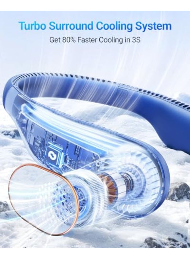 نيبمينينت مروحة عنق محمولة بتصميم خالٍ من الشفرات 360°، تبريد شخصي | لا تتشابك الشعر - مروحة قابلة لإعادة الشحن USB بسعة 4000 مللي أمبير، مثالية للسفر، هدايا عيد الميلاد للرجال، النساء، الأمهات والآباء - Image 3