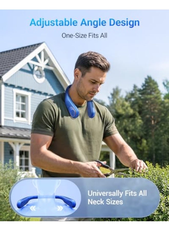 نيبمينينت مروحة عنق محمولة بتصميم خالٍ من الشفرات 360°، تبريد شخصي | لا تتشابك الشعر - مروحة قابلة لإعادة الشحن USB بسعة 4000 مللي أمبير، مثالية للسفر، هدايا عيد الميلاد للرجال، النساء، الأمهات والآباء - Image 5