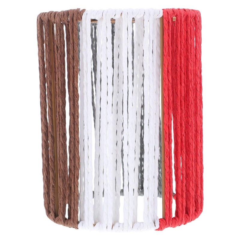 Small Natural Paper Rope Cylinder Lamp Shade For E27 Pendant Light Boho - Image 2