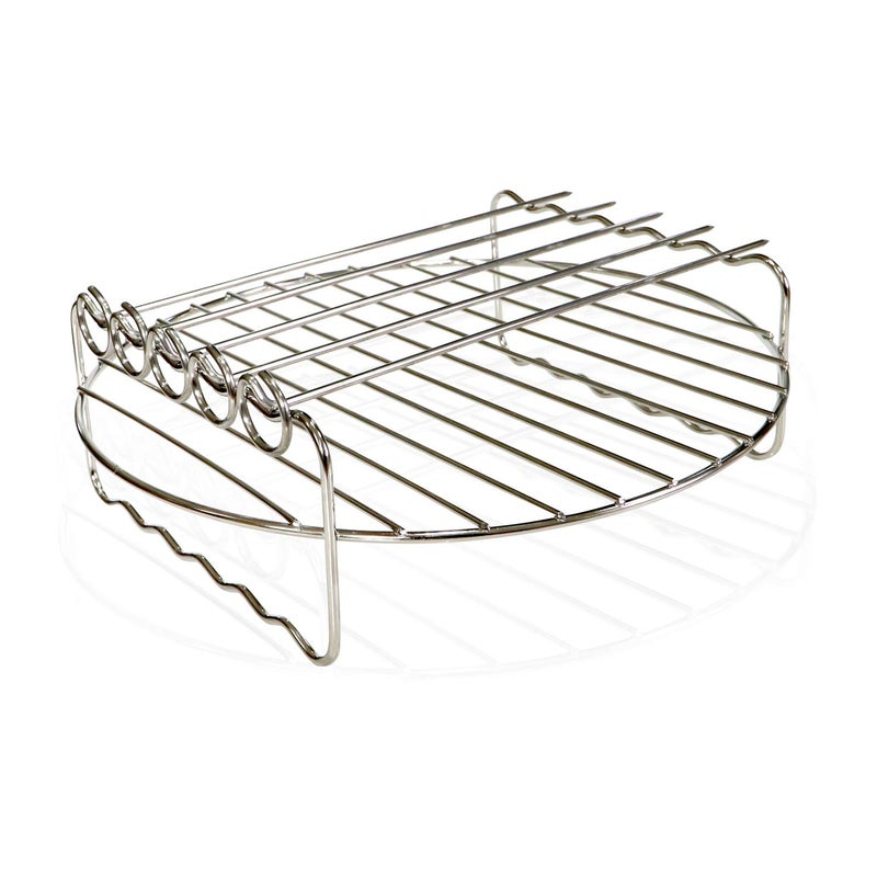 ANQIA Air fryer Double Layer Round Rack with 5 Skewers Fitting XL Air Fryers9inFit 53 QT or Above