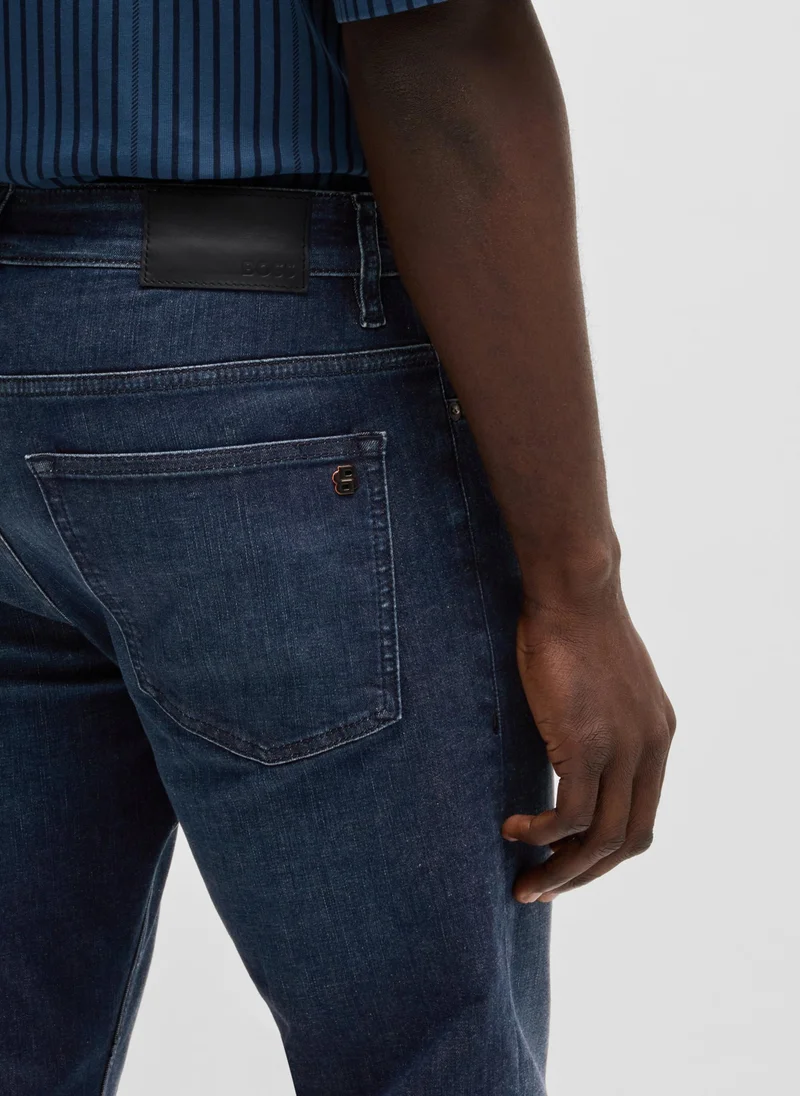 BOSS Delaware slim-fit jeans in dark-blue denim