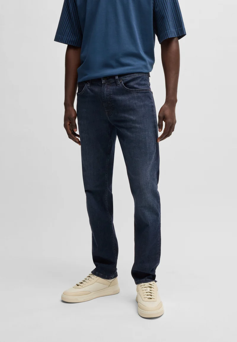 بوس جينز ديلوير بقصة ضيقة من قماش الدنيم الأزرق الداكن