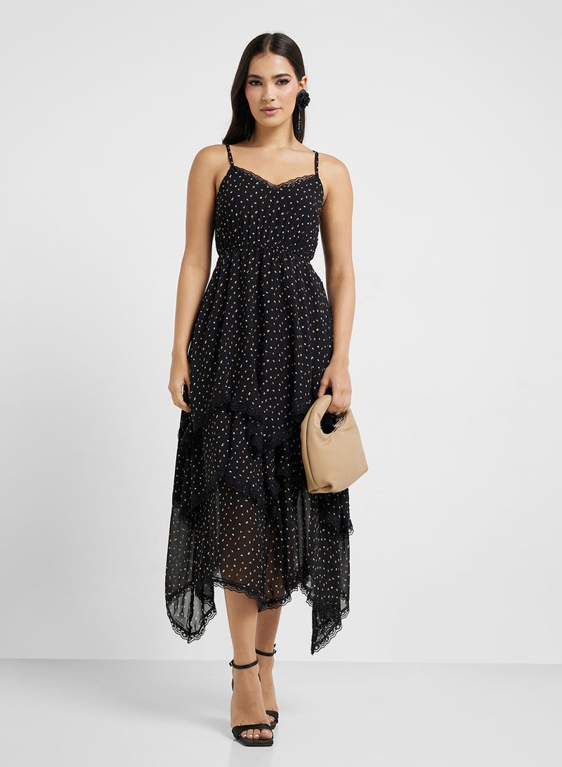 ايلا فستان ميدي منقط برباط - Image 1